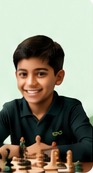 Young student playing chess